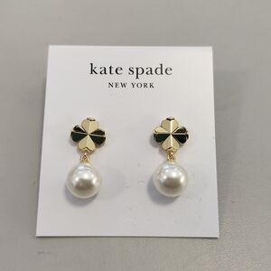 NWT Kate Spade Gold-Tone Flower Pearl Drop Earrings